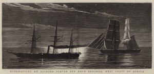 Überholung eines angeblichen Sklavenschiffs vor Novo Redondo, Westküste Afrikas von Joseph Nash