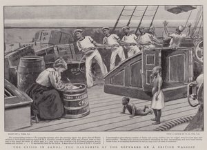 Die Krise in Samoa, die Härten der Flüchtlinge auf einem britischen Kriegsschiff