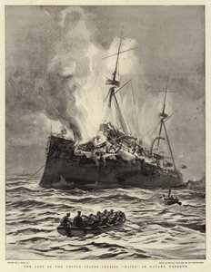Der Verlust des US-Kreuzers Maine im Hafen von Havanna von Joseph Nash