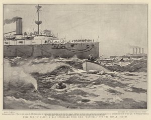 Mit der X-Flotte, ein Mann über Bord von der HMS Hannibal vor den Scilly-Inseln