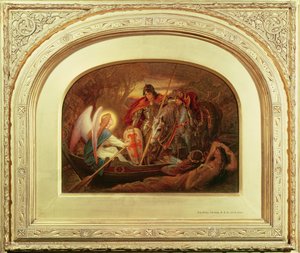 Wie ein Engel Sir Galahad über den Dern Mere ruderte von Joseph Noel Paton