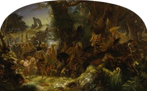 Der Feenüberfall: Entführung eines Wechselbalgs - Mittsommernacht von Joseph Noel Paton