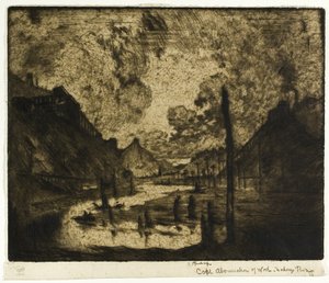 Kohle—Abscheulichkeit der Arbeit, Mahanoy River von Joseph Pennell