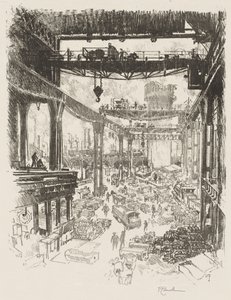 Englische Kriegsarbeit: Der große Turm, Roheisen von Joseph Pennell