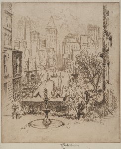 Von der Clark Street zur Wall Street, 1924 von Joseph Pennell