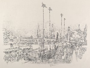 Oberbaumbrücke, Berlin von Joseph Pennell