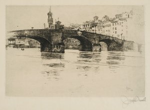 Ponte Santa Trinita, Florenz von Joseph Pennell