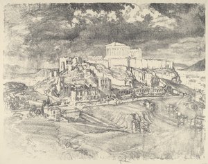 Sturm hinter der Akropolis von Joseph Pennell