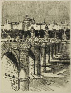 Die Brücke von Toledo, Madrid von Joseph Pennell