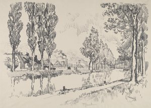 Der Kanal bei Blanzy, Frankreich von Joseph Pennell