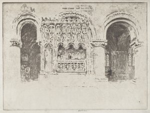 Das Grab des Gründers, Kirche von Saint Bartholomew the Great von Joseph Pennell