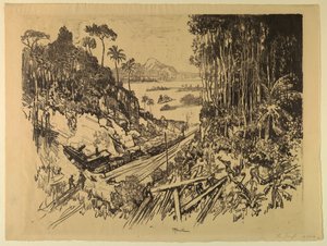 Der Dschungel: Die alte Eisenbahn von der neuen von Joseph Pennell