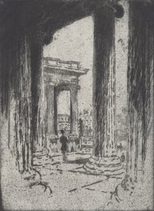 Das Portikus, British Museum, 1905 von Joseph Pennell