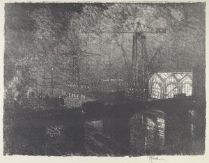 Die Geschäfte bei Nacht, Schichtwechsel von Joseph Pennell