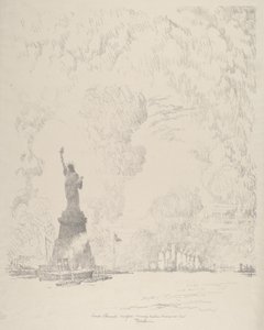 Die Statue, New York Bay, 1910 von Joseph Pennell