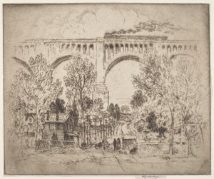 Das Viadukt, D., L. & W. in Nicholson, Pa. von Joseph Pennell