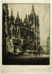 Die Westfassade, Kathedrale von Rouen von Joseph Pennell