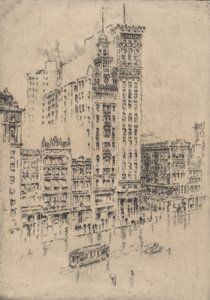 Union Square, Regentag, 1904 von Joseph Pennell