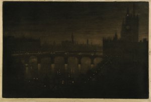 Westminster Nacht - Von meinem Atelierfenster