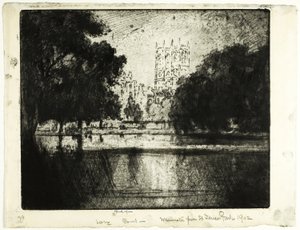 Westminster Türme, vom Saint James Park aus von Joseph Pennell