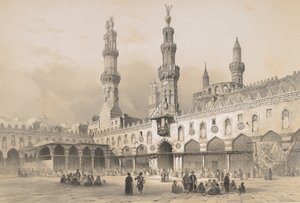 22. Hof der Moschee el Ahzar, in Kairo, 1843