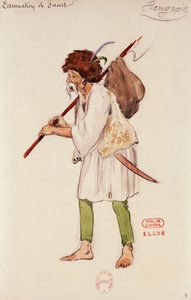 Kostüm für die Figur des Ungarn in der Verdammnis von Faust von Hector Berlioz, Skizze von Joseph Porphyre Pinchon