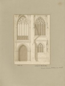 Innenraum der Kathedrale von Lichfield - Chor: Sepiazeichnung, 1819 von Joseph Potter