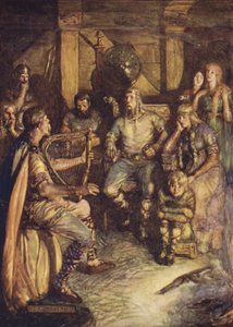 Der Spielmann singt die Taten von Beowulf