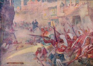 Britische Soldaten kämpften sich durch die Straßen von Joseph Ratcliffe Skelton