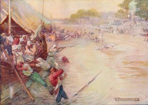 Die Boote steckten im Schlamm fest und waren ein leichtes Ziel
