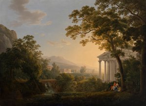 Ideale Landschaft mit Tempelgebäuden von Joseph Rebell