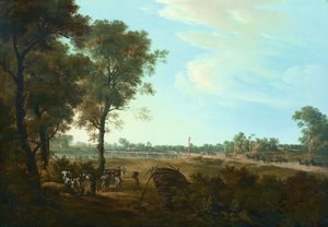 Szene aus den Napoleonischen Kriegen: Der Beginn des Brückenkopfes in der Lobau