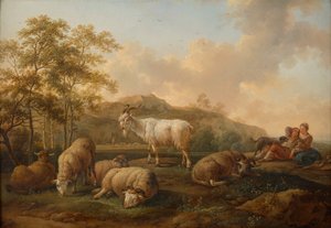 Landschaft mit weidendem Vieh