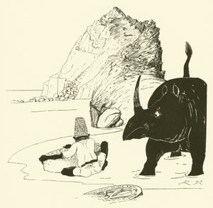 Der Parsee beginnt seinen Kuchen zu essen (Gravur) von Joseph Rudyard (after) Kipling