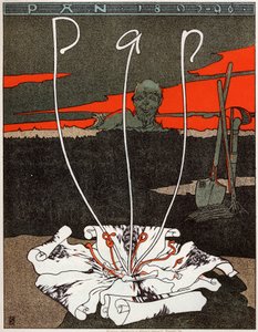 Kunst. Pan, Zeitschrift im Jugendstil. Plakat von Joseph Sattler, Deutschland, um 1895 von Joseph Sattler