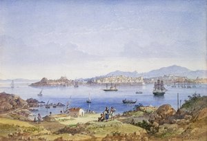 Korfu von der Insel Vido, um 1845 von Joseph Schranz