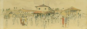 Fischmarkt in Point de Galle auf Ceylon (Sri Lanka)