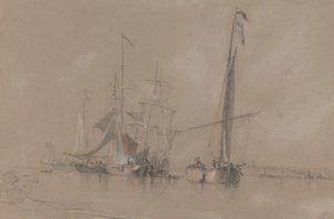 Schiffe vor der Küste bei Corton von Joseph Stannard