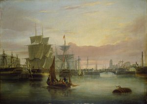 Der Schwimmende Hafen, Bristol, mit der Prince Street Brücke von Joseph Walter
