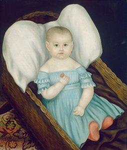 Baby im Weidenkorb