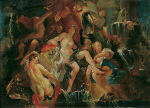 Das Bad der Diana (Rückseite: Die Erziehung des Bacchusknaben) von Joseph Winterhalder d. J.