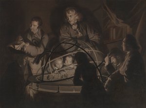 Philosoph hält einen Vortrag über das Orrery