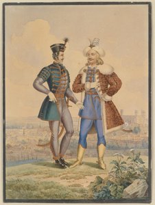 Husar und Osman vor einer Stadt