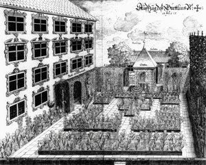 Entwurf für Furttenbachs Garten in Ulm, aus Architectura Privata, graviert von Jonas Arnold (1600-69), veröffentlicht 1641 von Joseph after Furttenbach