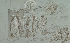 Gott ruft Noah und seine Familie in die Arche, 1827 von Joseph von Fuhrich