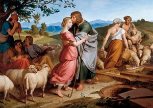 Jakob trifft Rachel, Labans Tochter, an einem Brunnen von Joseph von Fuhrich