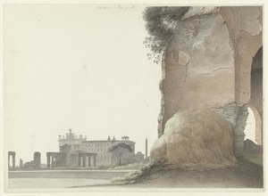 Die Basilika San Giovanni in Laterano mit dem Tempel der Minerva Medica im Vordergrund