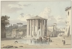 Der Tempel der Vesta in Rom von Josephus Augustus Knip