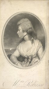 Mrs. Robinson. Mary Robinson, geborene Darby, bekannt als Perdita (1758-1800). Englische Schauspielerin, Dichterin und Romanautorin. Erste öffentliche Geliebte von König George IV, als er noch Prinz von Wales war. Porträt, nach Sir Joshua Reynolds.