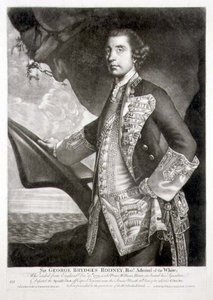 Porträt von Sir George Brydges Rodney (1719-92) Admiral der Weißen Flotte, graviert von William Dickinson (1746-1823) veröffentlicht von Carington Bowles (fl.1744-93)